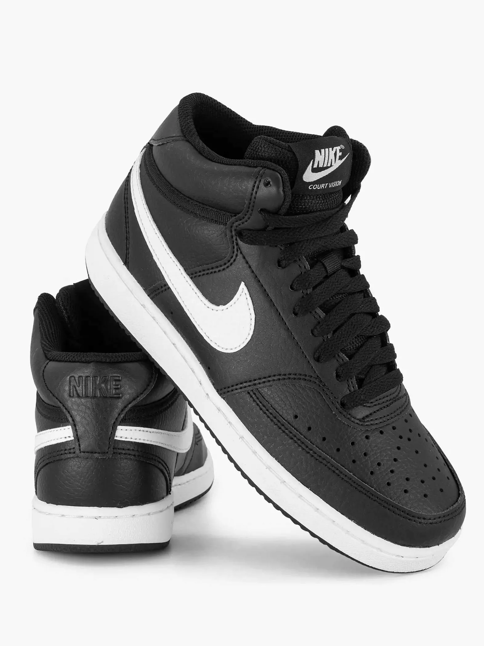 Nike Zwarte Court Vision Mid-Dames Sneakers