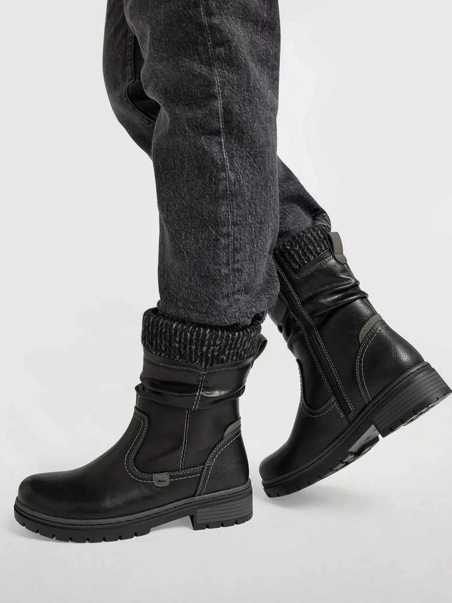 Easy Street Zwarte Enkellaars-Dames Enkellaarzen & Boots
