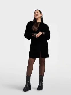 Oxmox Zwarte Enkellaars Hak Glitters-Dames Enkellaarzen & Boots