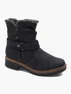 Easy Street Zwarte Enkellaars Warm Gevoerd-Dames Comfort Schoenen