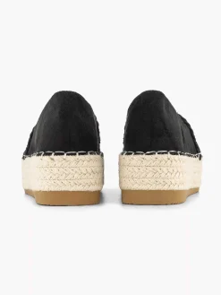 Graceland Zwarte Espadrille-Dames Instappers