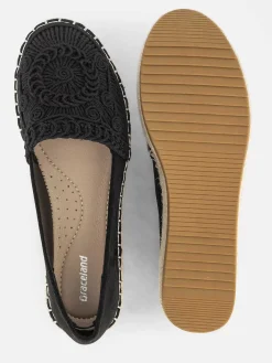 Graceland Zwarte Espadrille-Dames Instappers