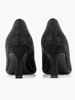 Graceland Zwarte Glitter Pump Gesp-Dames Hoge Hakken