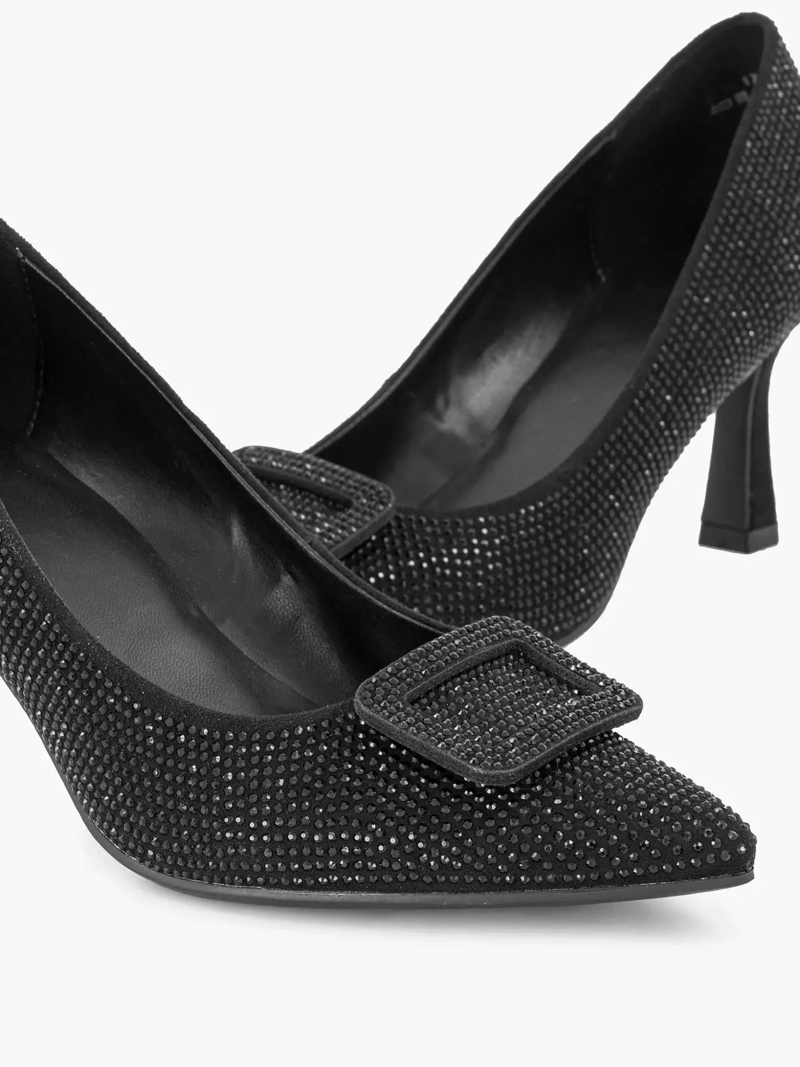Graceland Zwarte Glitter Pump Gesp-Dames Hoge Hakken