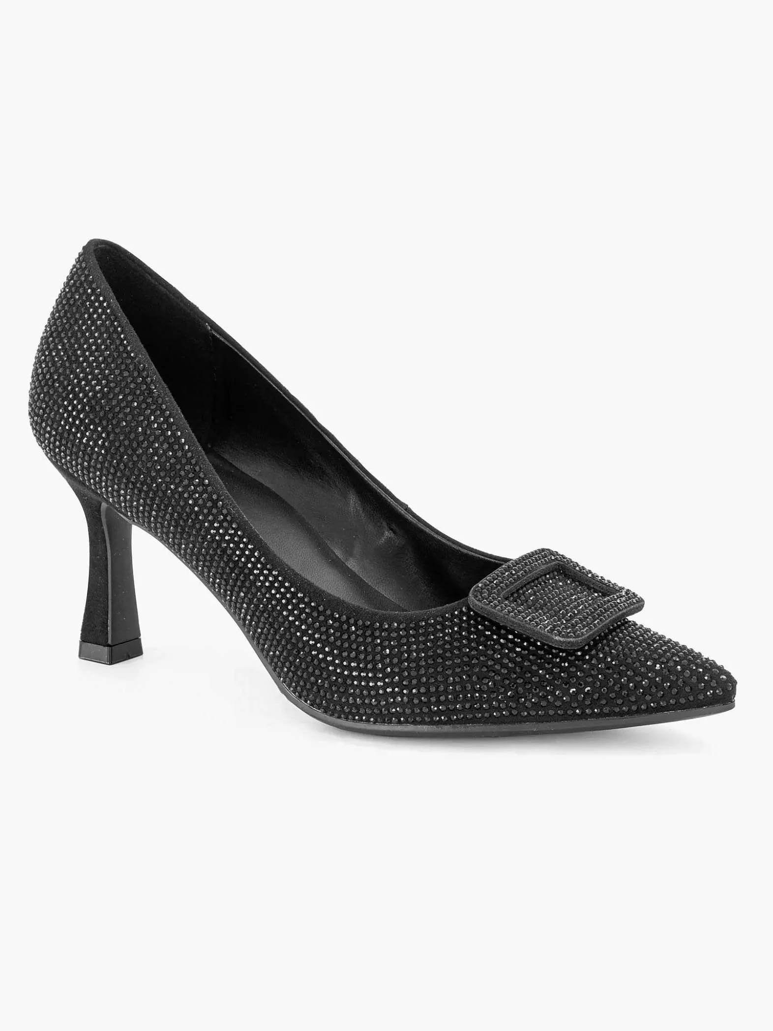 Graceland Zwarte Glitter Pump Gesp-Dames Hoge Hakken