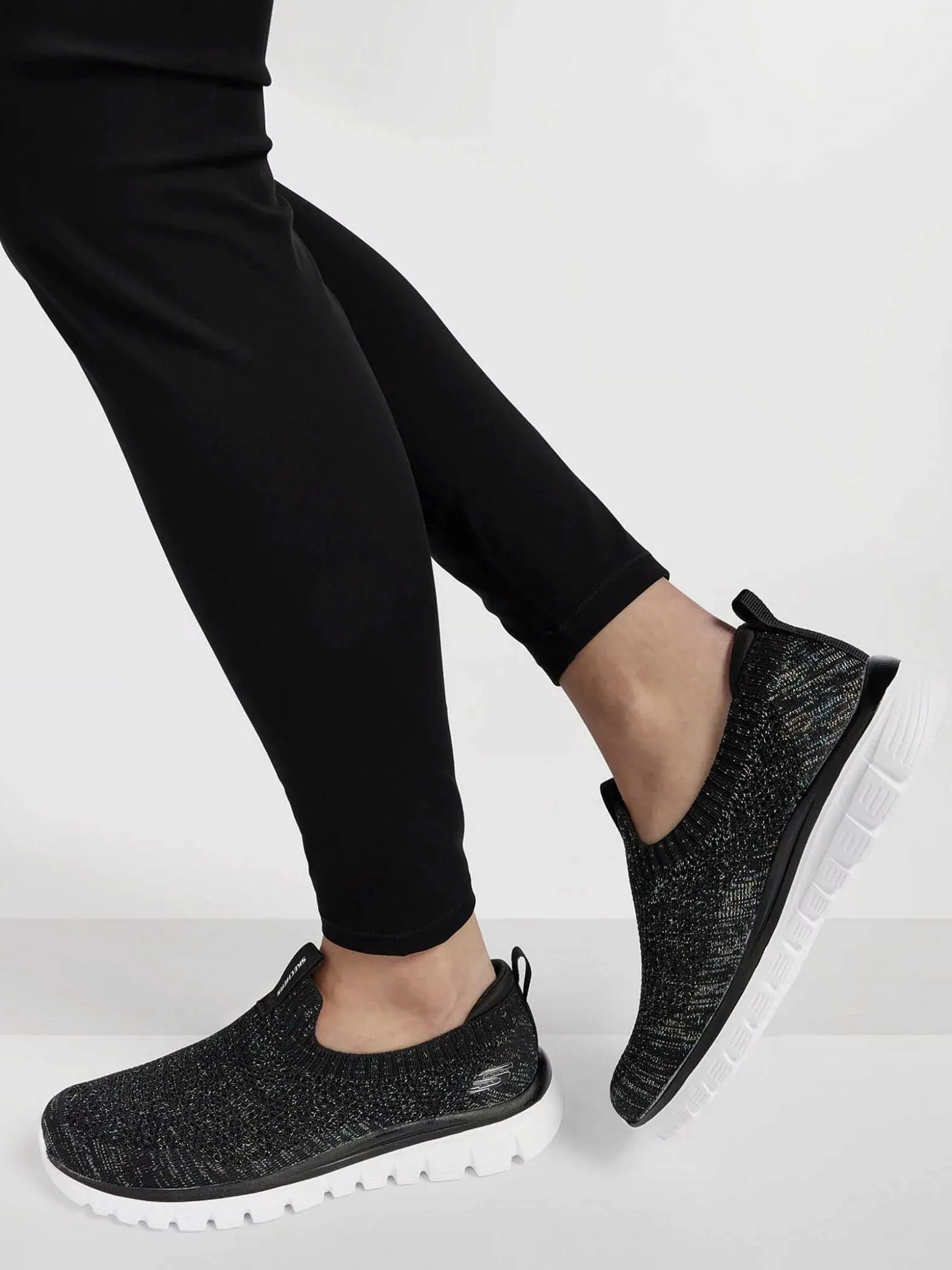 Skechers Zwarte Graceful 2.0 - Style Vip-Dames Instappers