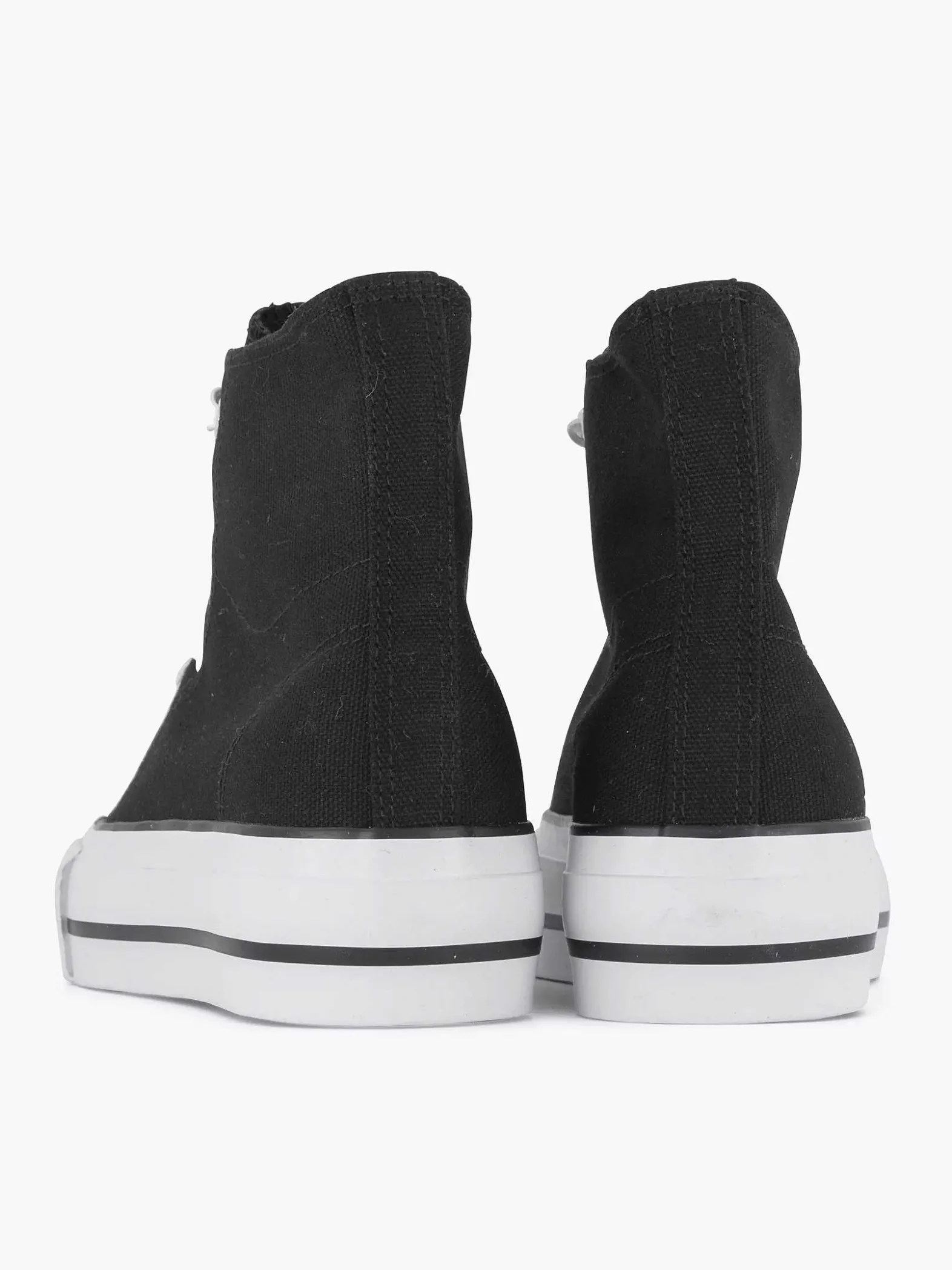 Graceland Zwarte Hoge Canvas Sneaker-Dames Sneakers
