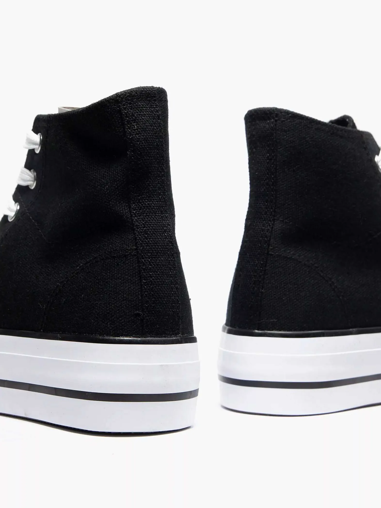 Graceland Zwarte Hoge Canvas Sneaker-Dames Sneakers
