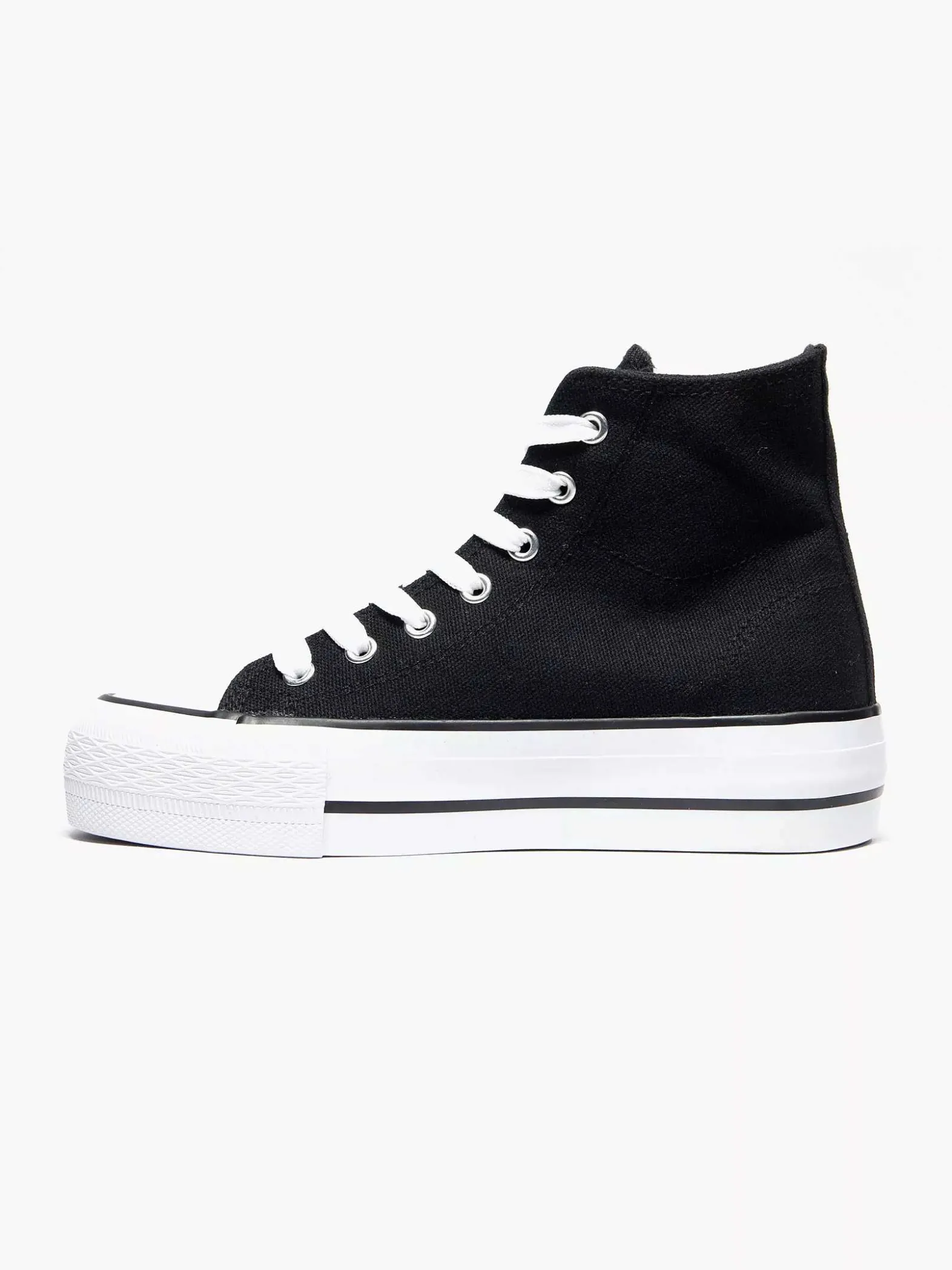 Graceland Zwarte Hoge Canvas Sneaker-Dames Sneakers