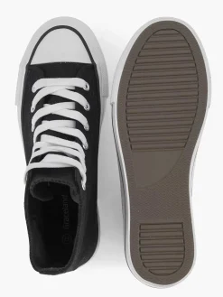 Graceland Zwarte Hoge Canvas Sneaker-Dames Sneakers