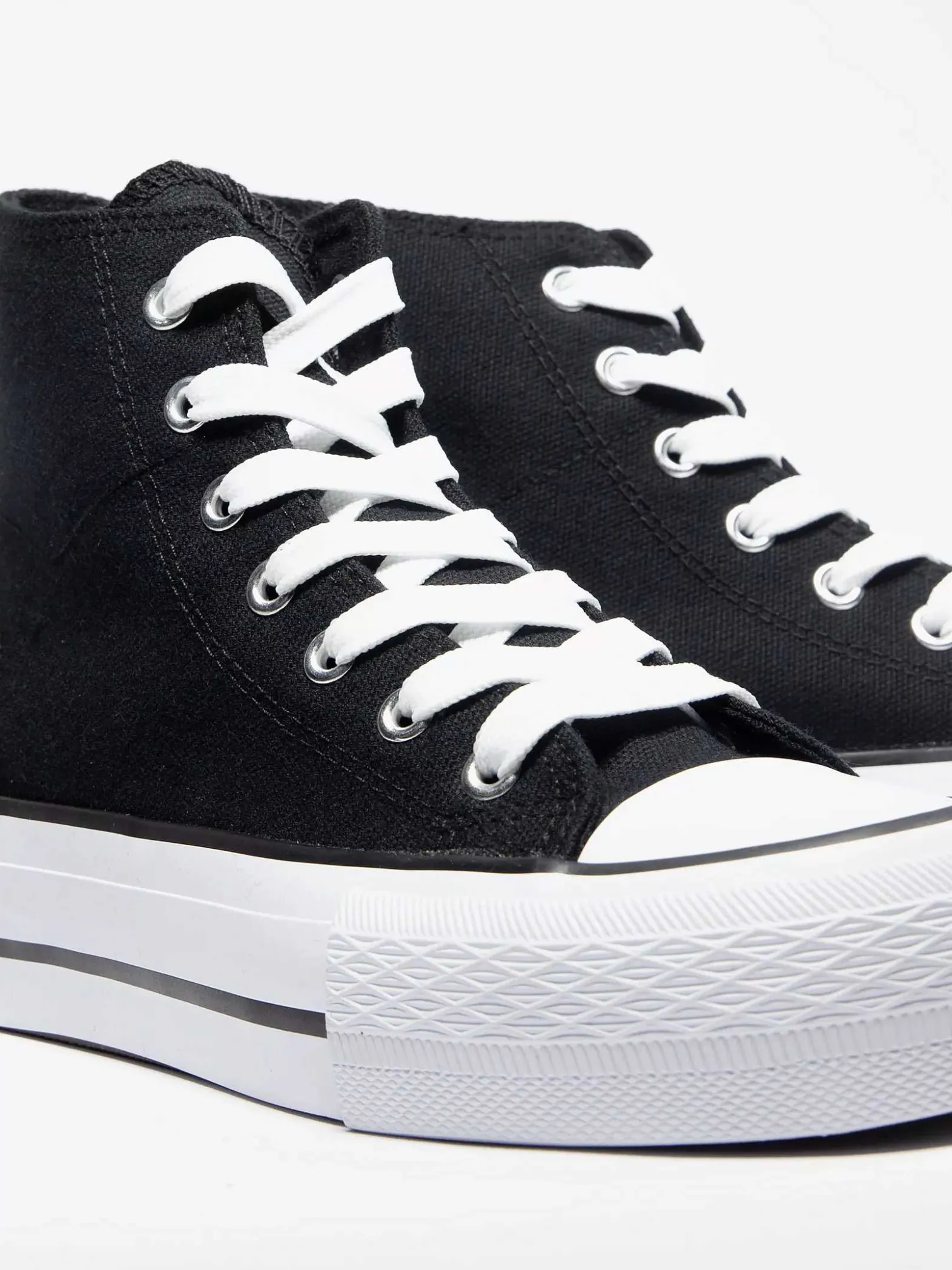 Graceland Zwarte Hoge Canvas Sneaker-Dames Sneakers