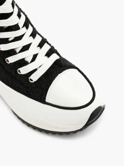 Oxmox Zwarte Hoge Platform Sneaker Teddy-Dames Sneakers