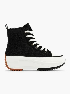 Oxmox Zwarte Hoge Platform Sneaker Teddy-Dames Sneakers
