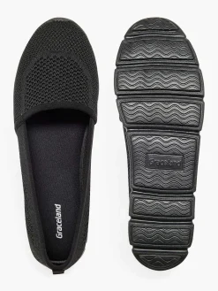 Graceland Zwarte Instapper Memory Foam-Dames Instappers