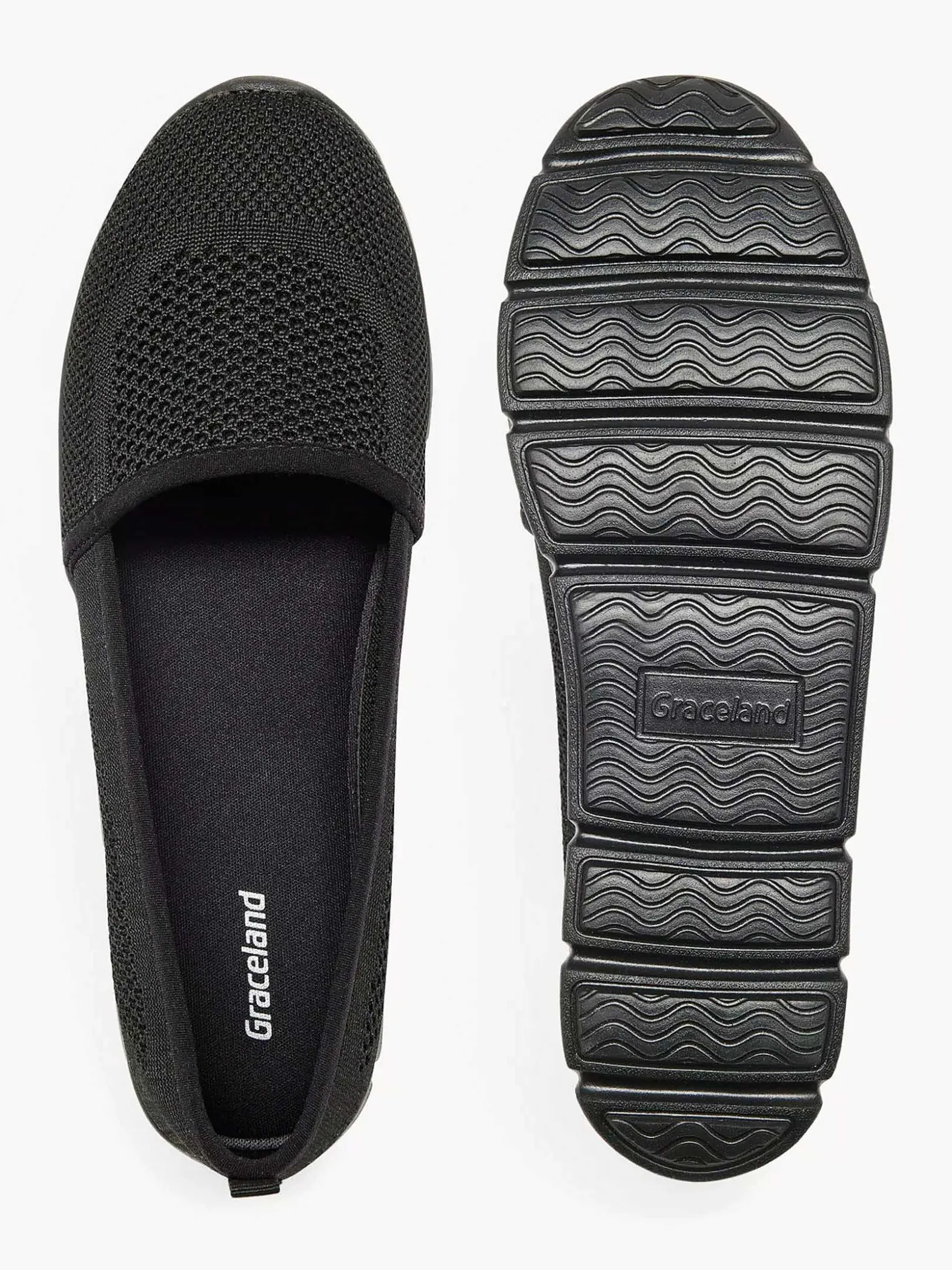 Graceland Zwarte Instapper Memory Foam-Dames Instappers