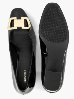 Graceland Zwarte Lak Pump Siergesp-Dames Pumps