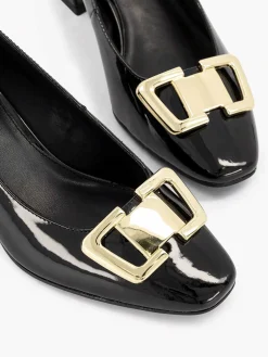 Graceland Zwarte Lak Pump Siergesp-Dames Pumps