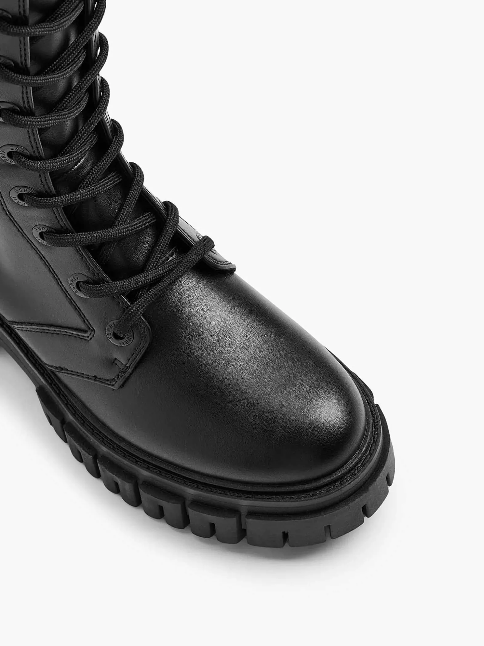 Esprit Zwarte Lange Veterboot-Dames Laarzen