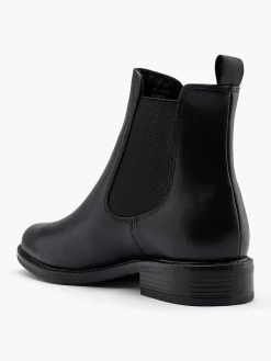 5th Avenue Zwarte Leren Chelsea Boot-Dames Enkellaarzen & Boots