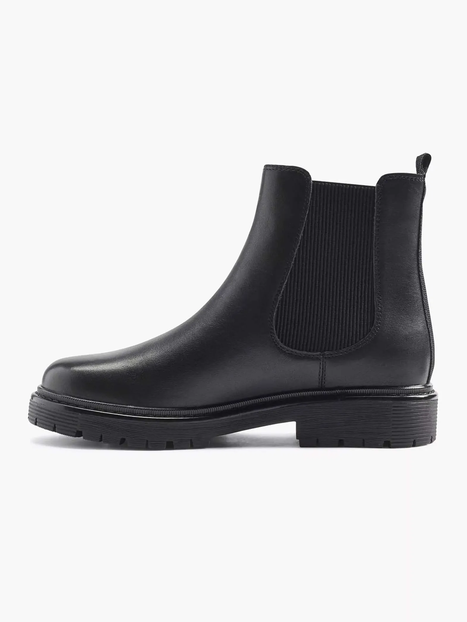 5th Avenue Zwarte Leren Chelsea Boot-Dames Enkellaarzen & Boots
