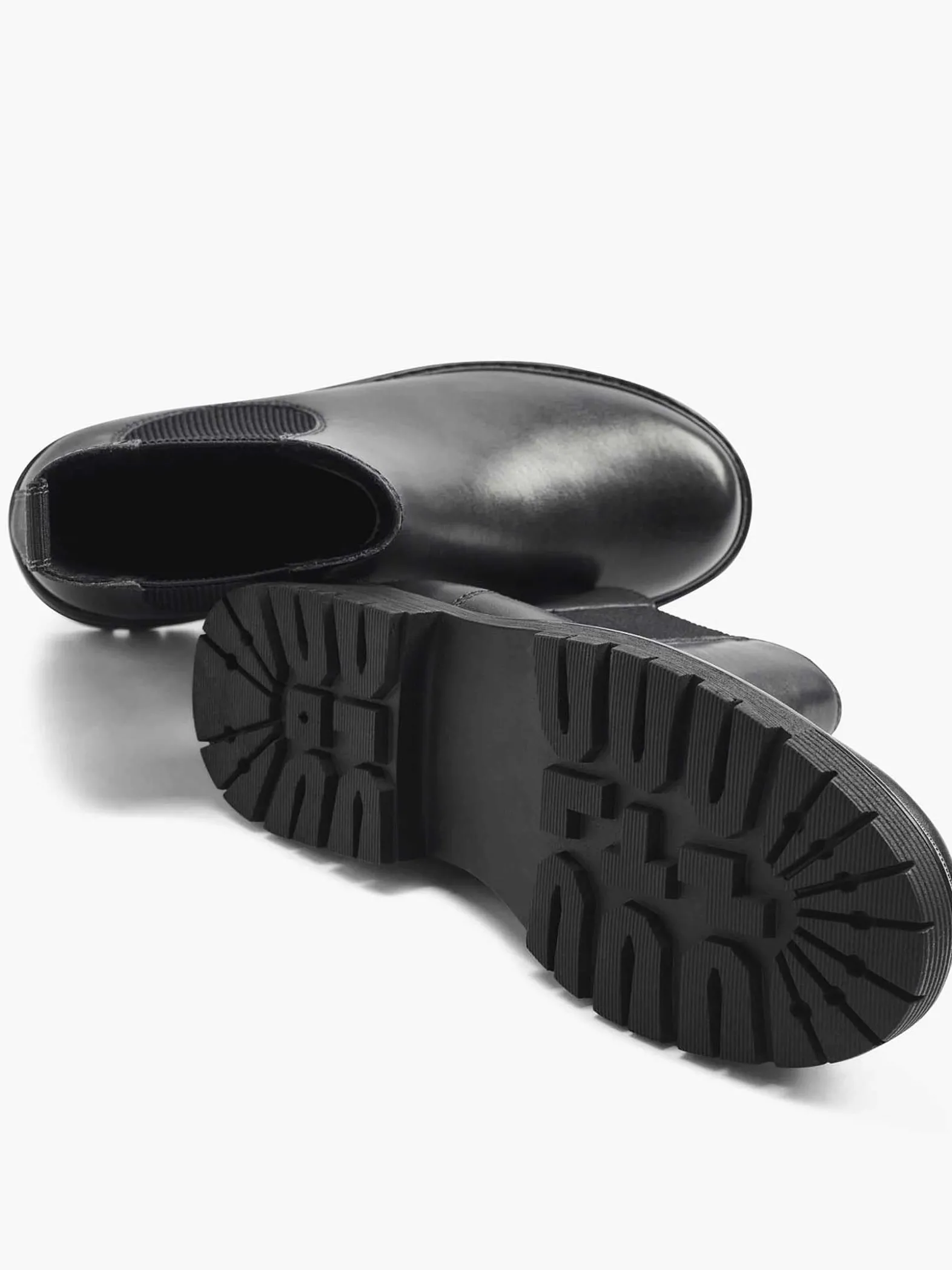 5th Avenue Zwarte Leren Chelsea Boot-Dames Enkellaarzen & Boots