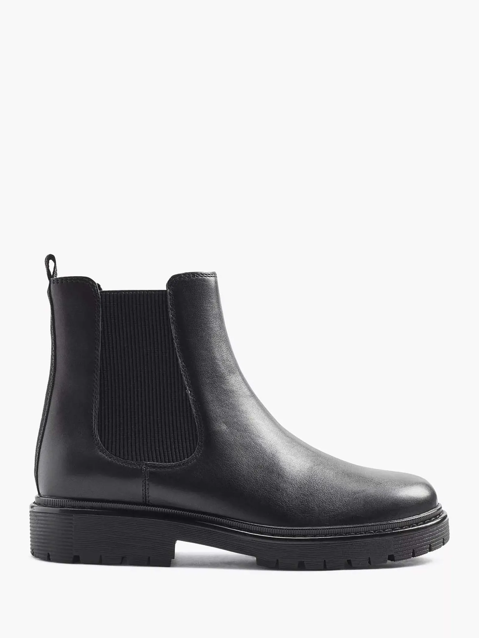 5th Avenue Zwarte Leren Chelsea Boot-Dames Enkellaarzen & Boots