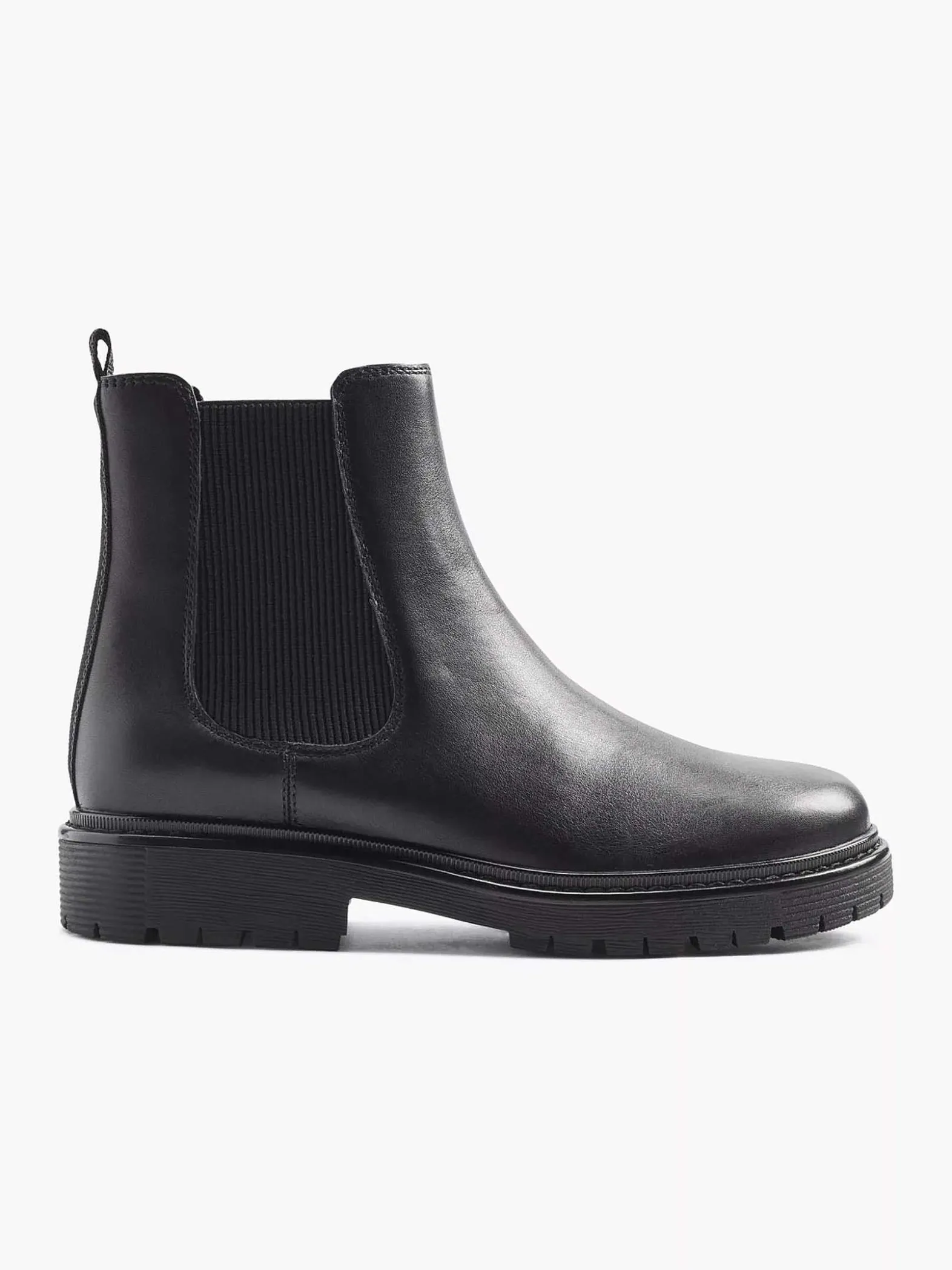 5th Avenue Zwarte Leren Chelsea Boot-Dames Enkellaarzen & Boots