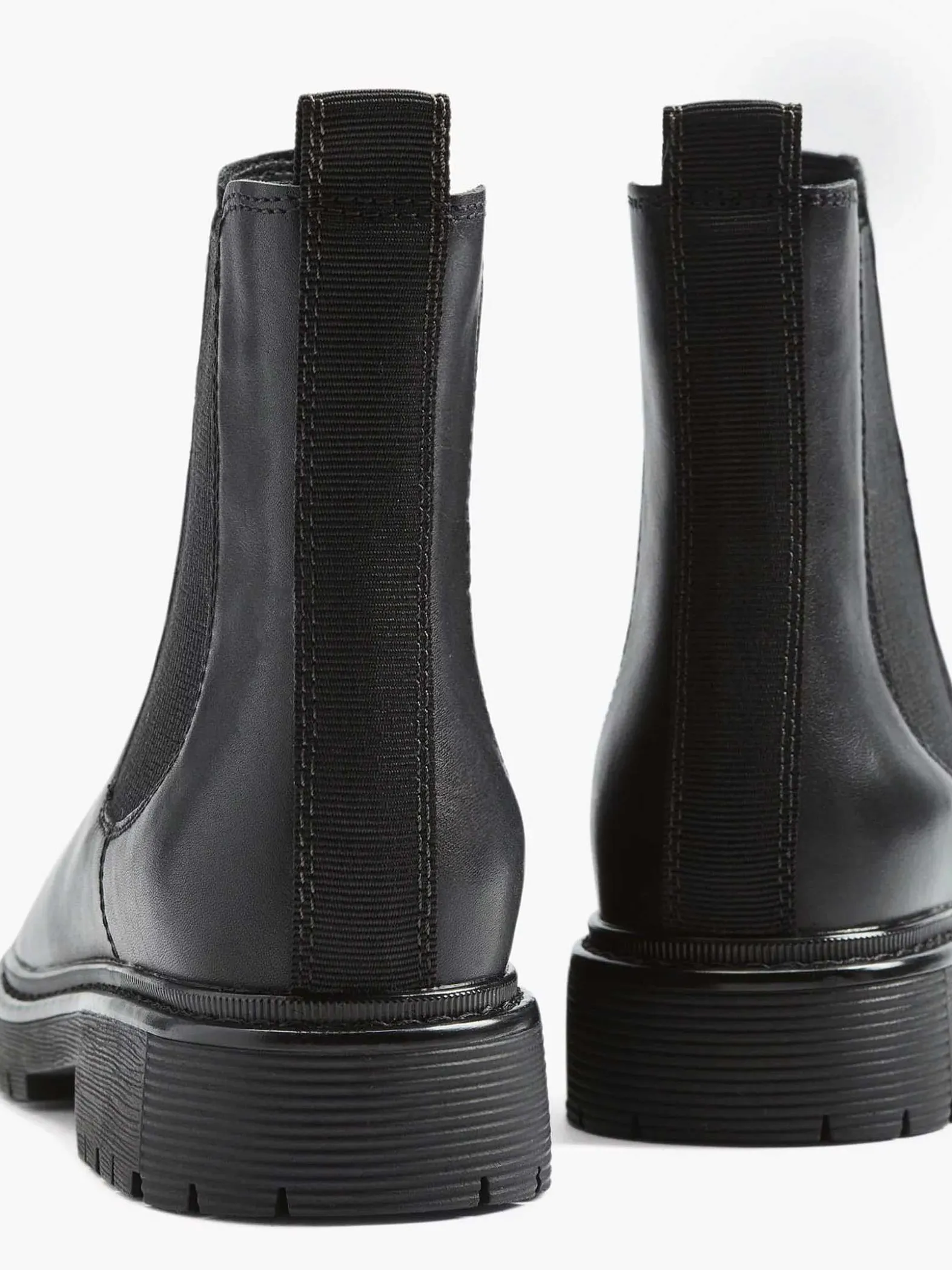 5th Avenue Zwarte Leren Chelsea Boot-Dames Enkellaarzen & Boots
