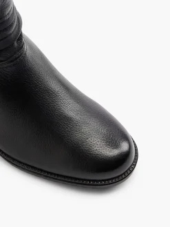 Medicus Zwarte Leren Comfort Enkellaars-Dames Enkellaarzen & Boots