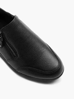 Medicus Zwarte Leren Comfort Instapper-Dames Comfort Schoenen