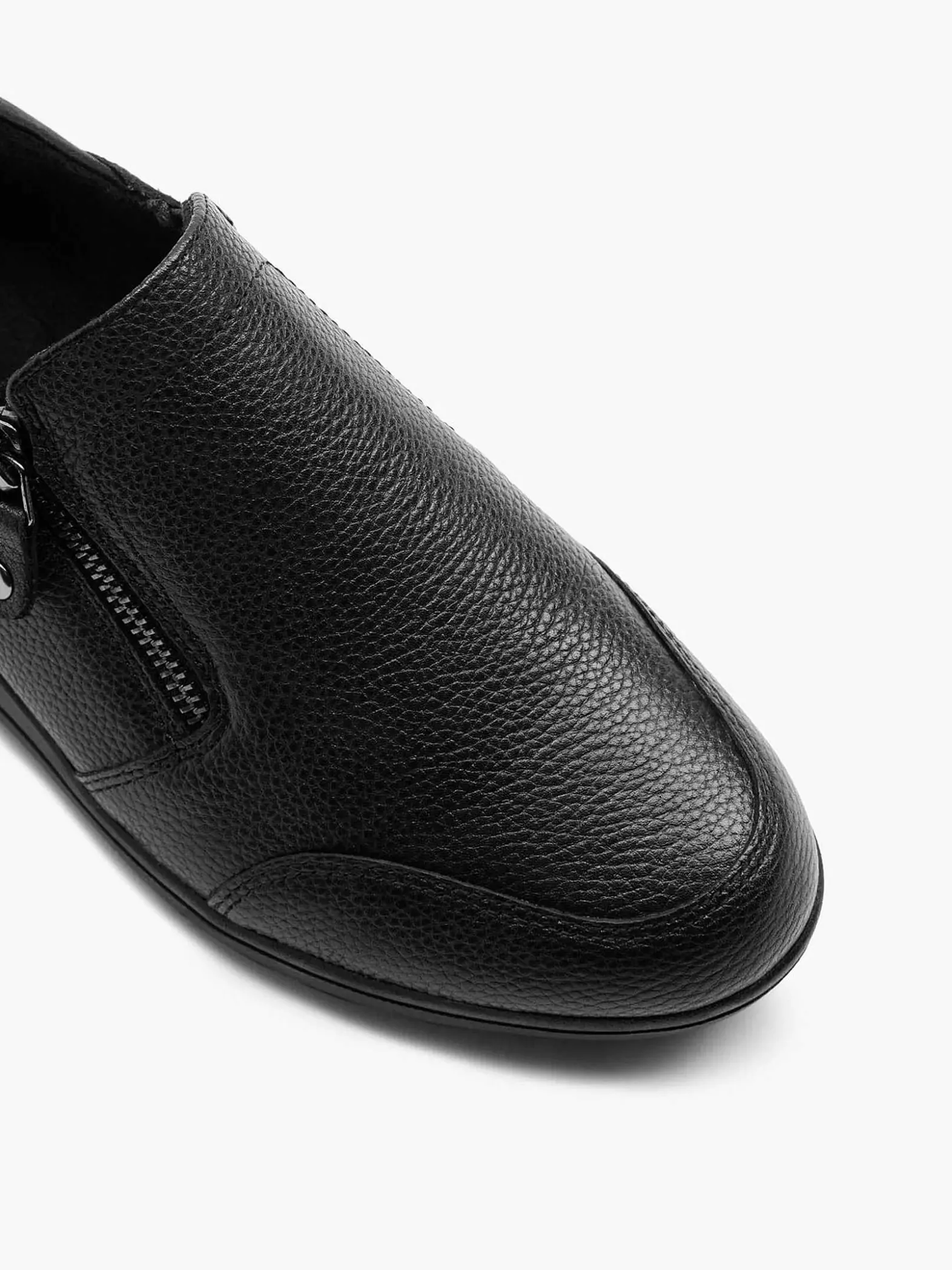 Medicus Zwarte Leren Comfort Instapper-Dames Comfort Schoenen
