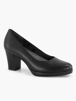 Medicus Zwarte Leren Comfort Pump-Dames Comfort Schoenen