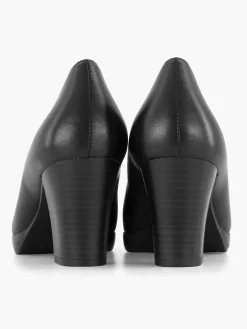 Medicus Zwarte Leren Comfort Pump-Dames Comfort Schoenen