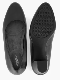Medicus Zwarte Leren Comfort Pump-Dames Comfort Schoenen