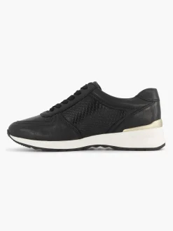 Medicus Zwarte Leren Comfort Sneaker-Dames Comfort Schoenen