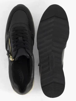 Medicus Zwarte Leren Comfort Sneaker-Dames Comfort Schoenen