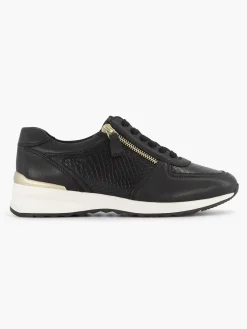 Medicus Zwarte Leren Comfort Sneaker-Dames Comfort Schoenen
