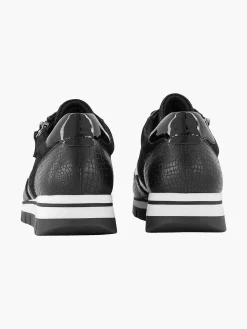 Medicus Zwarte Leren Comfort Sneaker Croco-Dames Comfort Schoenen