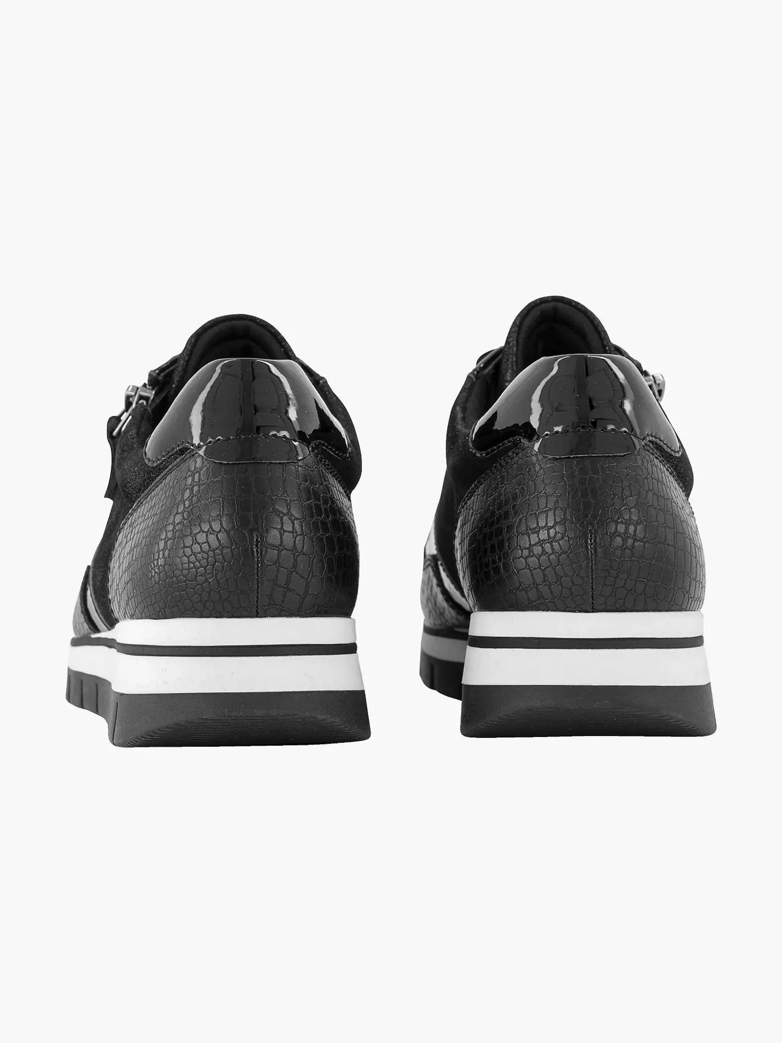 Medicus Zwarte Leren Comfort Sneaker Croco-Dames Comfort Schoenen
