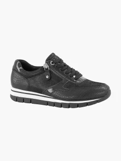 Medicus Zwarte Leren Comfort Sneaker Croco-Dames Comfort Schoenen