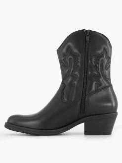Oxmox Zwarte Leren Cowboy Laars-Dames Enkellaarzen & Boots
