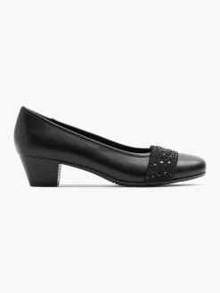 Easy Street Zwarte Leren Pump-Dames Comfort Schoenen