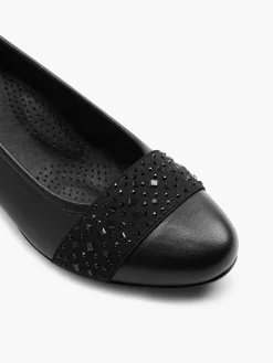 Easy Street Zwarte Leren Pump-Dames Comfort Schoenen