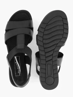 Medicus Zwarte Leren Sandaal-Dames Sandalen