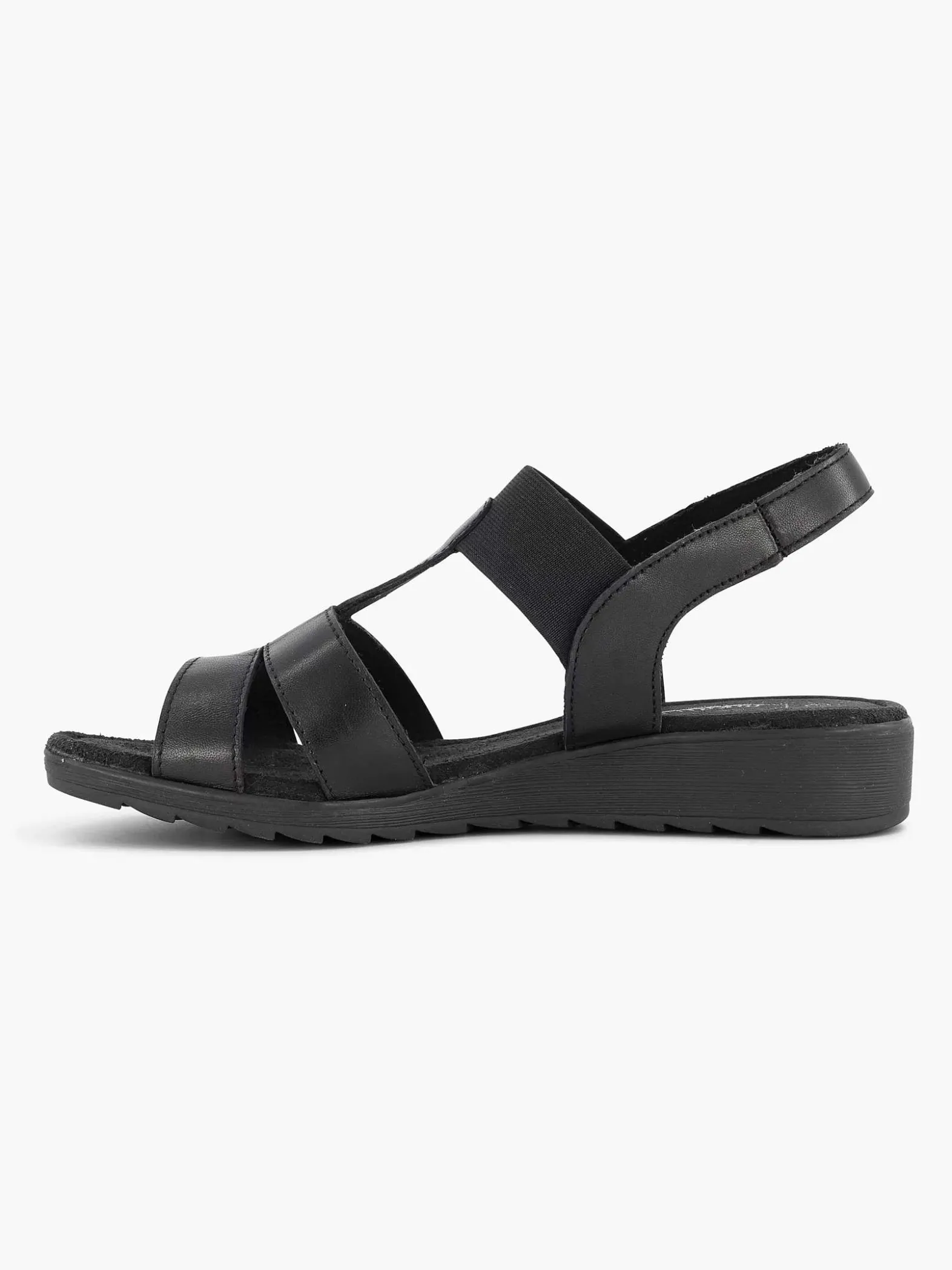 Medicus Zwarte Leren Sandaal-Dames Sandalen