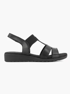 Medicus Zwarte Leren Sandaal-Dames Sandalen