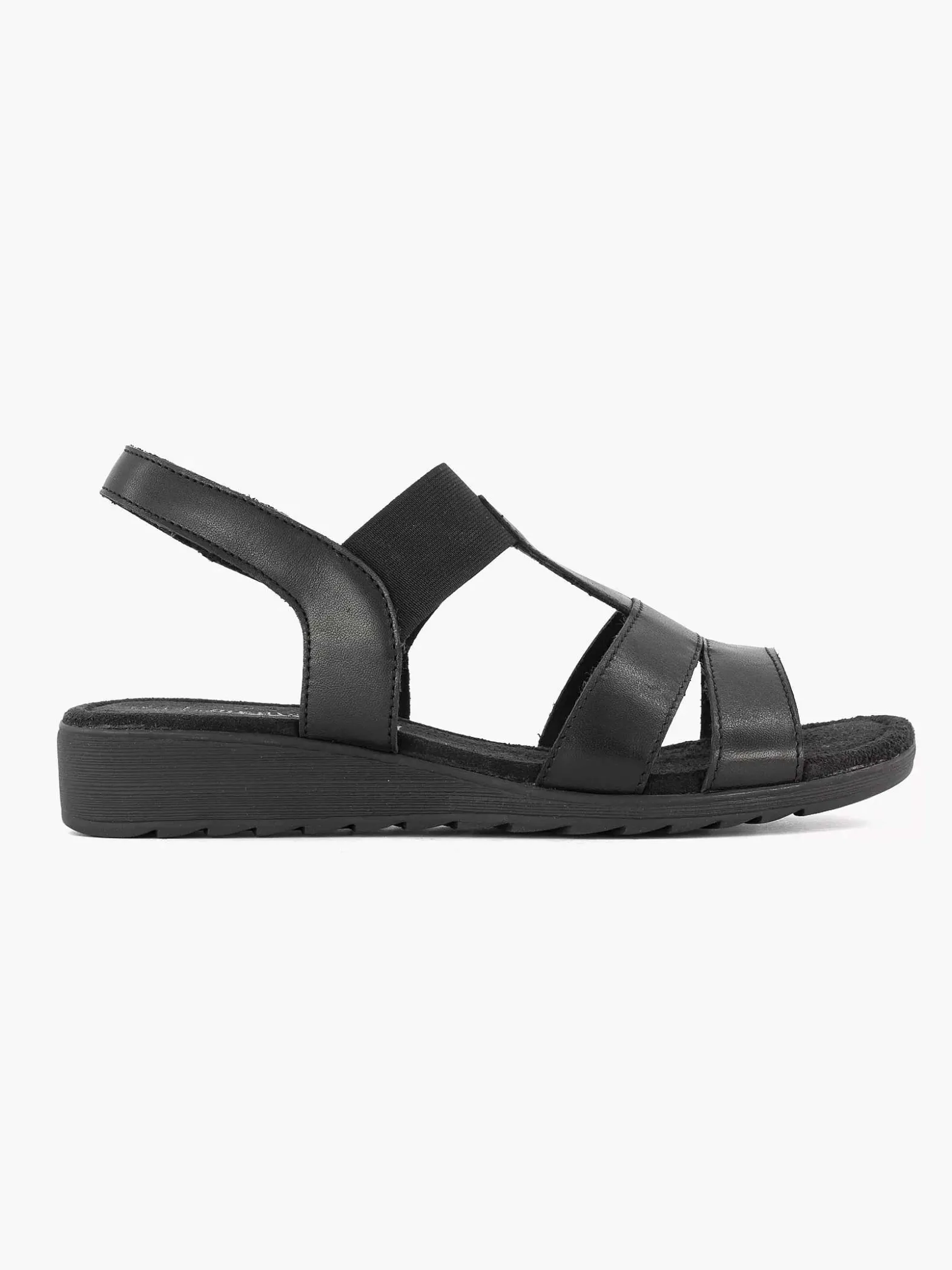 Medicus Zwarte Leren Sandaal-Dames Sandalen