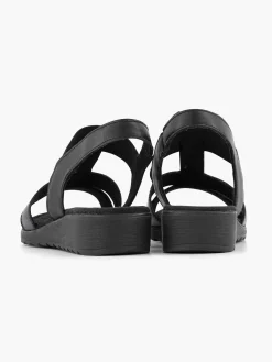 Medicus Zwarte Leren Sandaal-Dames Sandalen