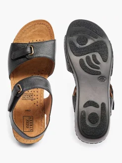 Easy Street Zwarte Leren Sandaal-Dames Comfort Schoenen