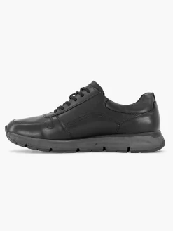 Gallus Zwarte Leren Sneaker-Heren Sneakers
